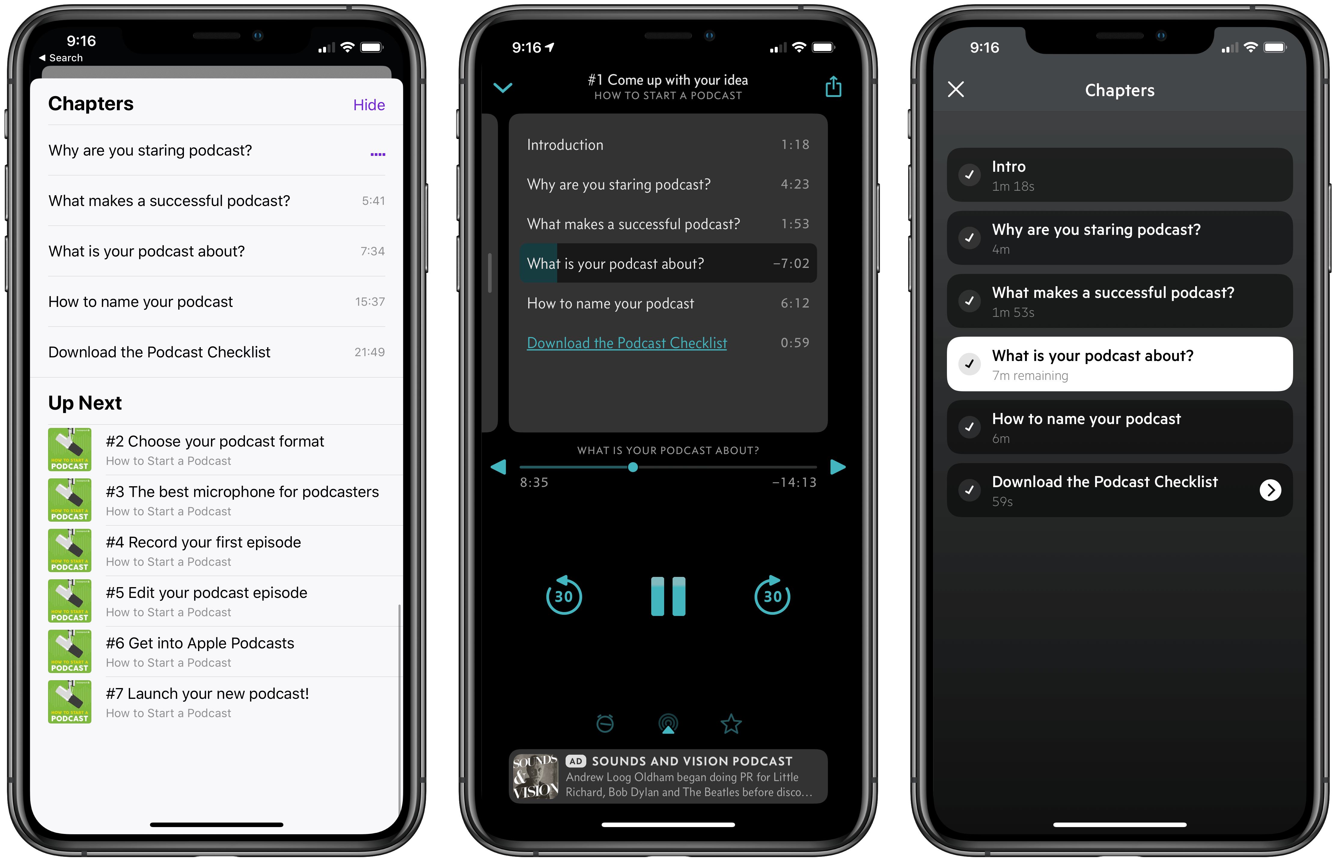 Chapter markers inside of different podcast apps