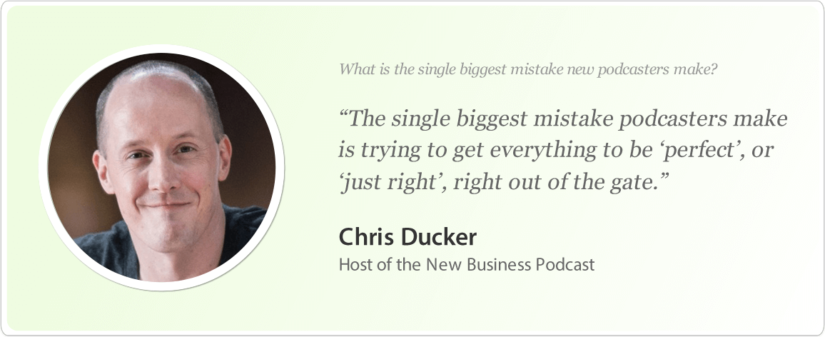 Chris Ducker's image and podcast tips.