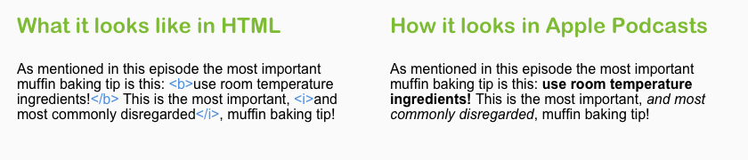 Italic and bold tags