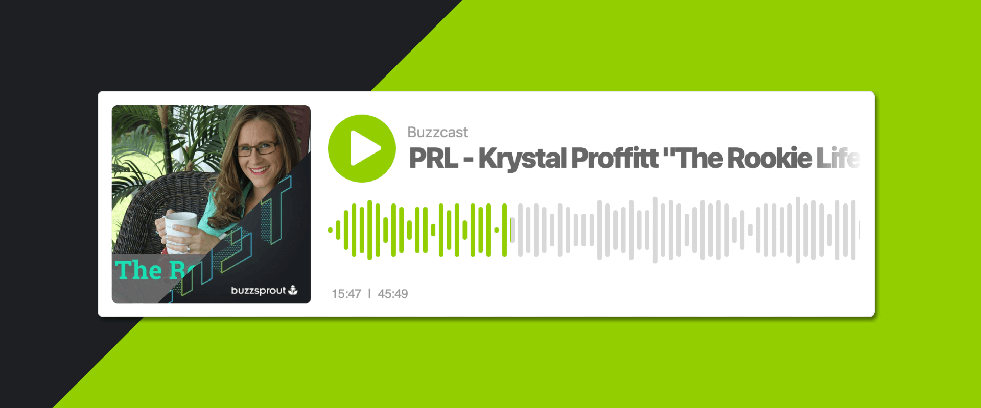 Custom artwork podcast embed player