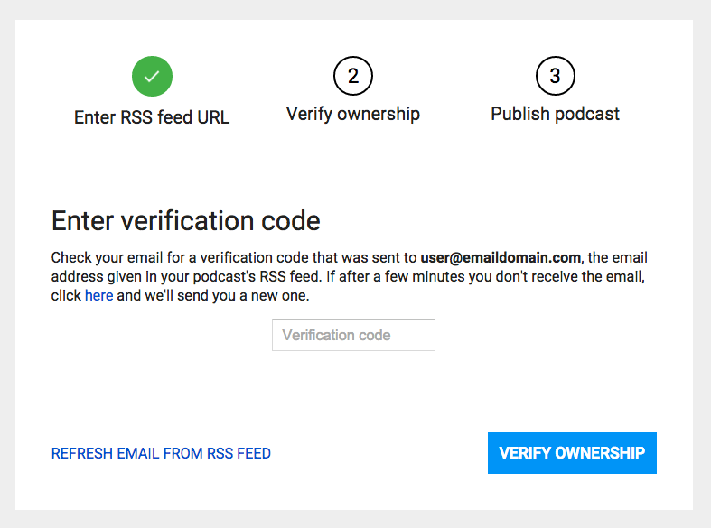 Verify ownership of RSS Feed