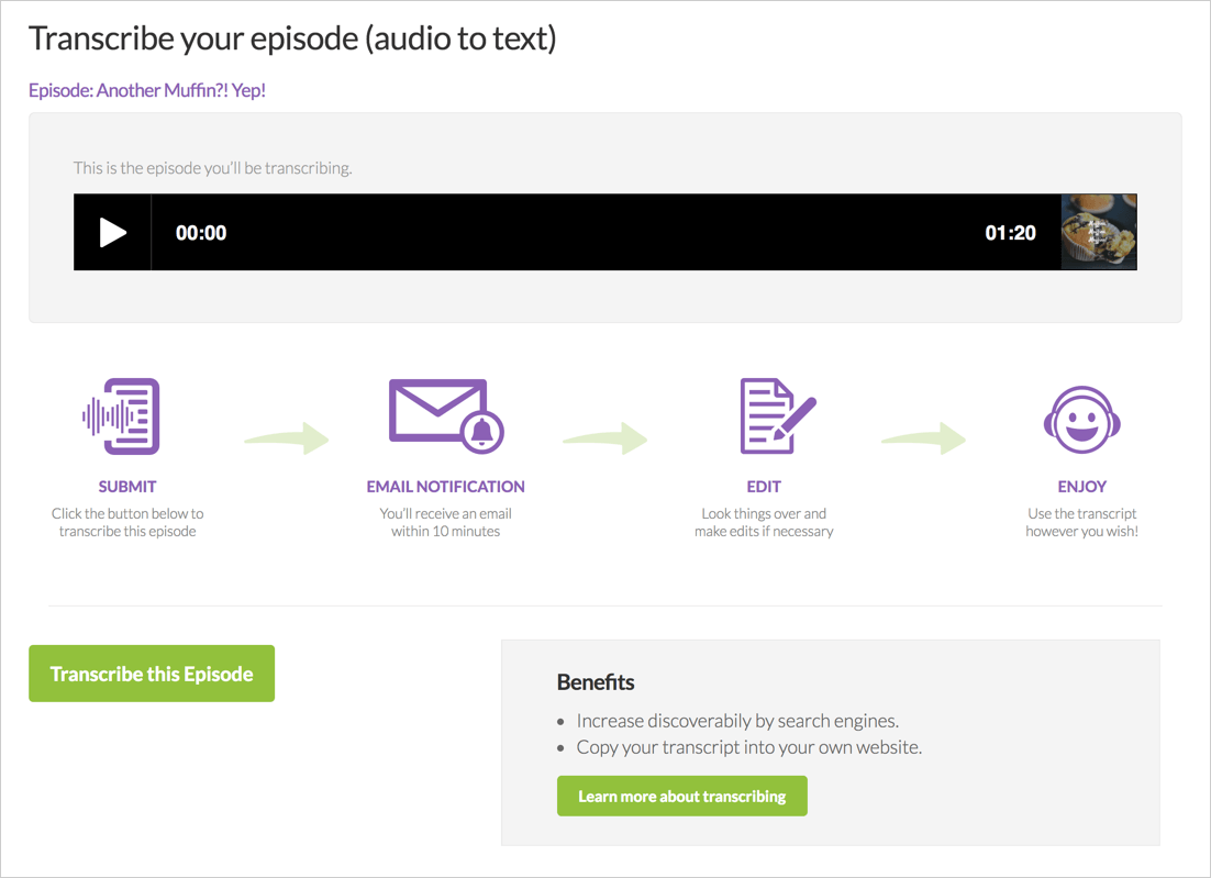 Transcribe your episode